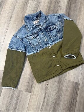 Two-Tone Denim and Olive Jacket